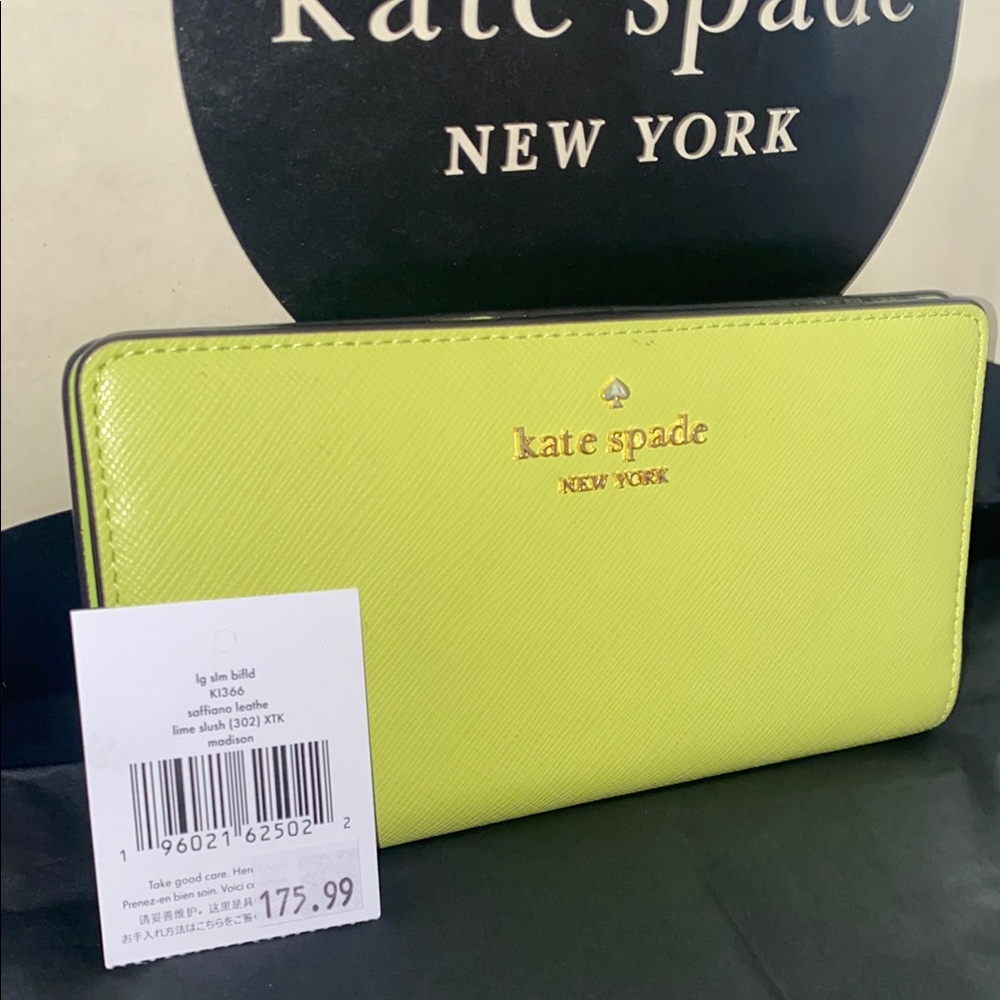 Kate Spade Lime Slush Wallet NWT - Picture 2 of 8